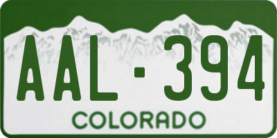 CO license plate AAL394