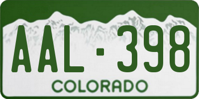 CO license plate AAL398
