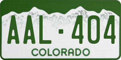 CO license plate AAL404