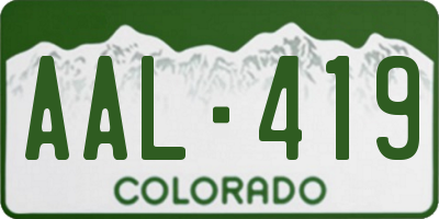 CO license plate AAL419