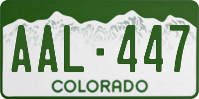 CO license plate AAL447
