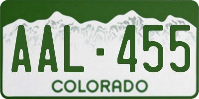 CO license plate AAL455