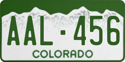 CO license plate AAL456
