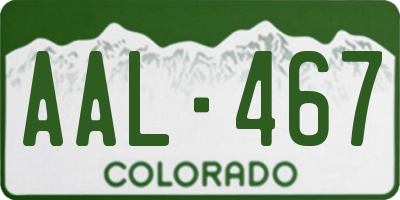 CO license plate AAL467