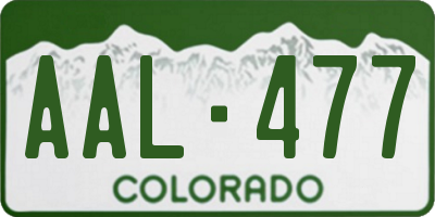 CO license plate AAL477