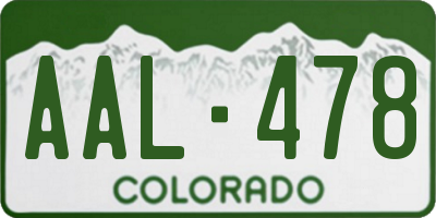 CO license plate AAL478