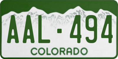 CO license plate AAL494