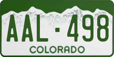 CO license plate AAL498