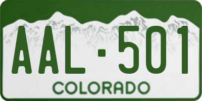 CO license plate AAL501