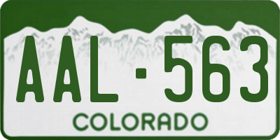 CO license plate AAL563