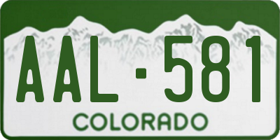 CO license plate AAL581