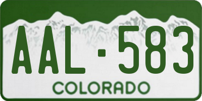 CO license plate AAL583