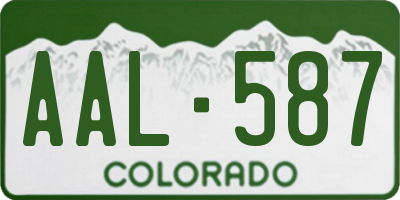 CO license plate AAL587