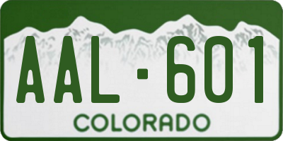 CO license plate AAL601