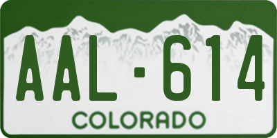 CO license plate AAL614