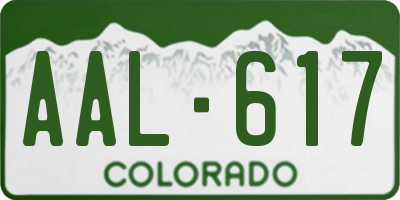 CO license plate AAL617