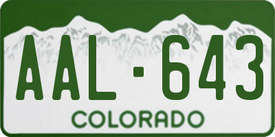 CO license plate AAL643