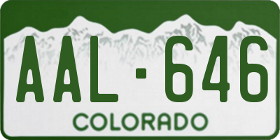 CO license plate AAL646