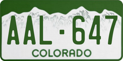 CO license plate AAL647