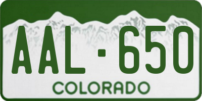 CO license plate AAL650