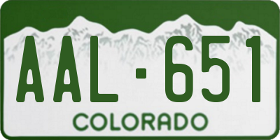 CO license plate AAL651