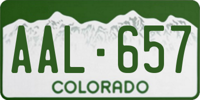 CO license plate AAL657