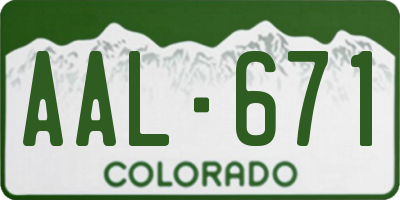 CO license plate AAL671