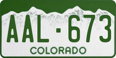 CO license plate AAL673