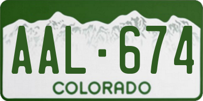 CO license plate AAL674