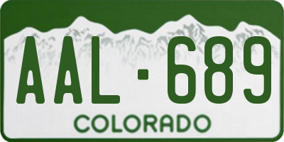 CO license plate AAL689