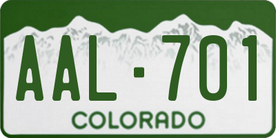 CO license plate AAL701