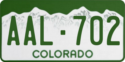 CO license plate AAL702