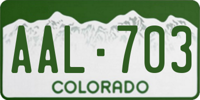 CO license plate AAL703