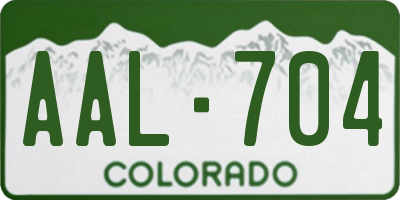 CO license plate AAL704