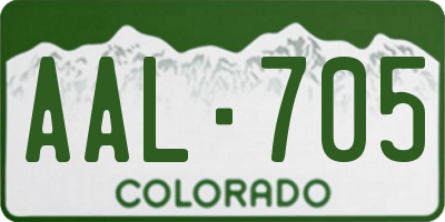 CO license plate AAL705