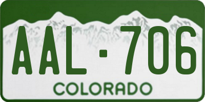 CO license plate AAL706
