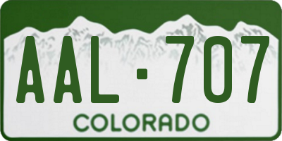 CO license plate AAL707
