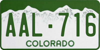 CO license plate AAL716
