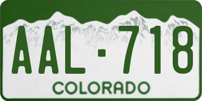CO license plate AAL718