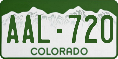 CO license plate AAL720