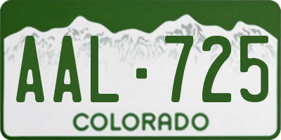 CO license plate AAL725