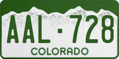CO license plate AAL728