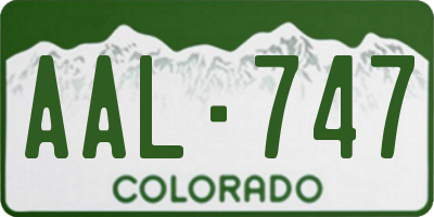CO license plate AAL747