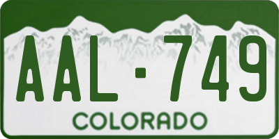 CO license plate AAL749