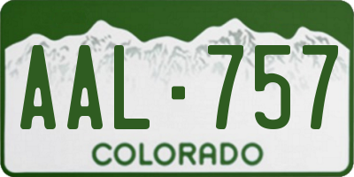 CO license plate AAL757