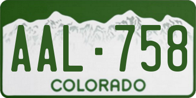 CO license plate AAL758
