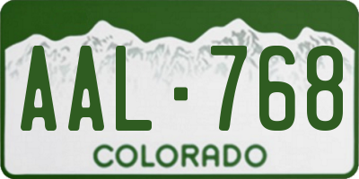CO license plate AAL768