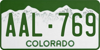 CO license plate AAL769