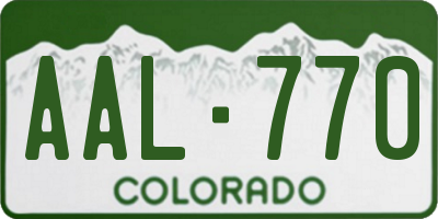 CO license plate AAL770