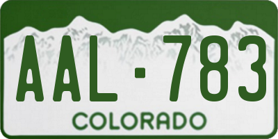 CO license plate AAL783